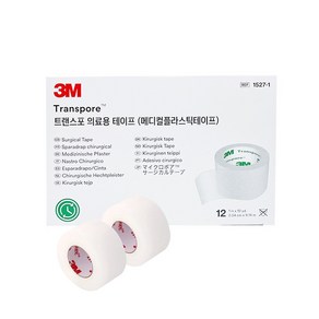 3M 쓰리엠 의료용 테이프 트랜스포 1527-1 2.5cmX9.1m 1팩 12롤X3개, 2.5x9.1cm, 3개