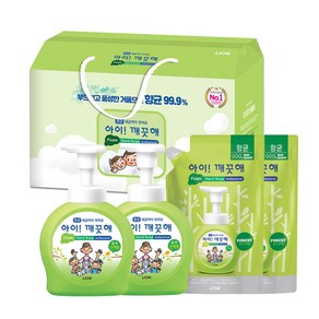 Lion 아이깨끗해 숲 속 산책향 핸드워시 선물세트 ( 본품 490ml x 2입 + 리필 450ml x 2입)  설 구정 추석 명절 선물  Hand Soap Gift Set, 1세트