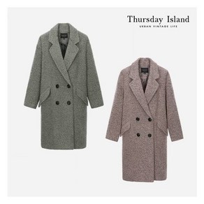 써스데이아일랜드 Thusday Island 더블 여밈 헤어리 코쿤 핏 코트(T218MCT239W) 275991