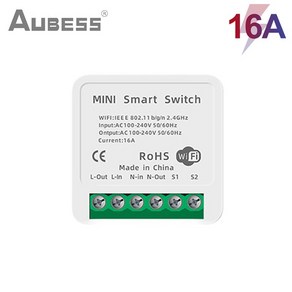 업소용 스테일레스 중탕기 탕기 업소 찜 AUBESS 16A Tuya WiFi 미니 DIY 스마트 스위치 2 방법 제어 홈 자동화 모듈 통해 Alexa Google 앨리스 라이프 A, 한개옵션1