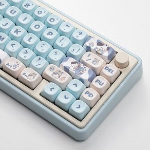 젖소 144키 MOA 기계식 키보드 PBT 키캡 포차코 keycaps, moa 젖소