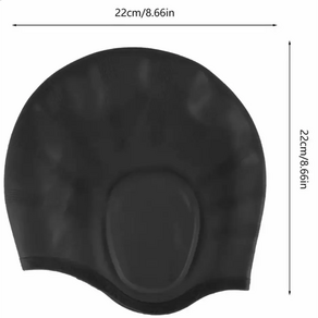 귀덮개수모 실리콘 초대형 수영 모자 중이염 방지 수모, 검정, 1개