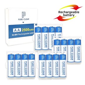 퓨어클리어 AA 2500mAh 16알 케이스포함 충전지 건전지 배터리