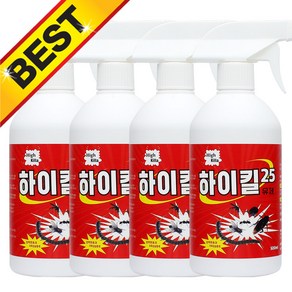 하이킬 25 유제 500ml X 4개 진드기 파리 모기 바퀴 개미 살충제