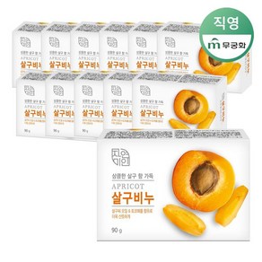 무궁화 자연미인 살구비누 90g x 12개, 진정/보습