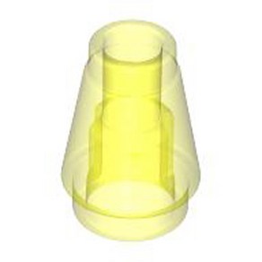레고 부품 콘 Tans-Neon Geen Cone 1 x 1 with Top Goove 4567334 4589b, 1개