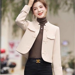 녕동 여성 정장 자켓 코트 고급스러운 슬림 크롭 숏 자켓 봄가을 아우터 패션 상의