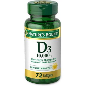 Natue's Bounty Vitamin D3 네이처스 바운티 비타민 D3 10000IU 72소프트젤, 1개, 72정