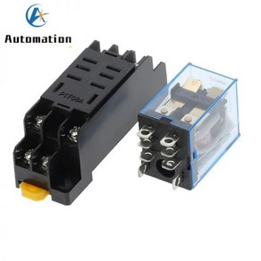 소켓 베이스가 있는 코일 전원 릴레이 DPDT LY2NJ HH62P HHC68A-2Z 12V 24V 36V 110V 220V 380V DC/AC 10A 8PIN, [04]AC 24V, 07 AC 24V