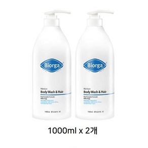 바이오가 모이스춰 바디워시 앤 헤어 바디클랜저 1000ml, 2개, 1L