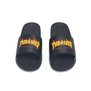 트레셔 THRASHER 플레임 슬라이드 블랙