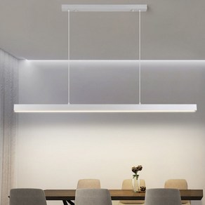 LED 화이트 라인 식탁조명 식탁등 펜던트 조명 국내산 삼성칩, 화이트 테두리 1000mm, 주백색(아이보리)