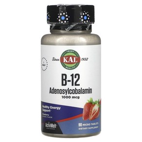 KAL B-12 아데노실코발라민 딸기 1000mcg 마이크로정 90정, 1개