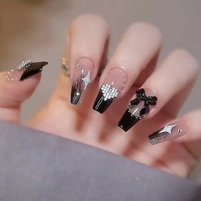 떨샵 붙이는 네일팁 키치 유니크 인조손톱, 2개, NAIL-N359