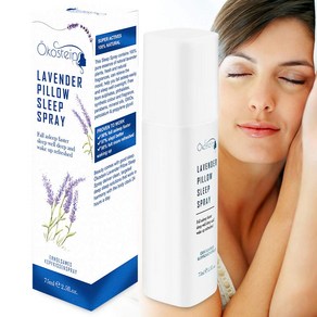 Lavende Deep Sleep Aid Pillow Spay 외코스틴 라벤더 딥 슬립 에이드 베개 스프레이 천연 라벤더 식물 에센셜 오일이 함유된 수면 보조 스프레이 미스트, 75 ml, 1개