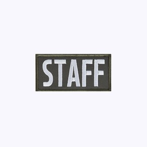 STAFF stong ve. 국방+흰색 KW105 - 오버로크 벨크로 마크 약장 와펜 자수 가드 안전 보안 스태프