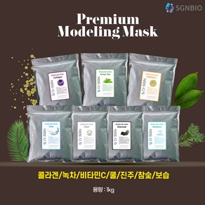 [에스지엔바이오] 피부과모델링팩 대용량 모델링팩 7종 1kg 콜라겐모델링팩 녹차모델링팩 참숯모델링팩 진주모델링팩 보습모델링팩 비타민c 모델링팩 쿨모델링팩, 진주, 1개입, 1개