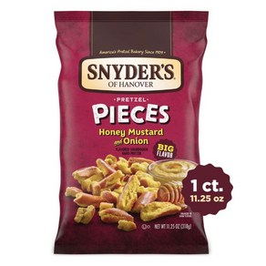 스나이더스 프레첼 허니 머스터드 & 어니언스 Snyde's Honey Mustad & Onion Petzel Pieces, 340g, 1개