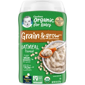 Gebe 거버 Oganic fo Baby Gain Gow 1st Foods Oatmeal Ceeal 8 oz 227 g