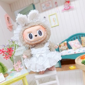 15cm 17cm 30cm 라부부 Labubu 인형옷 봄 컬러풀 핑크색 스웨터, BB