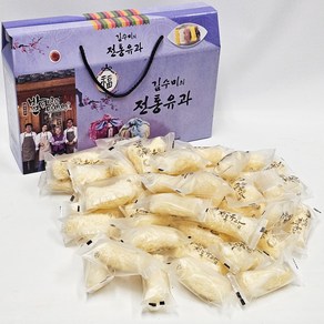 김수미의 전통유과(대) 500g 한과 선물세트 찹쌀 조청 개별포장 답례품, 1개