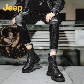 JEEP 지프 마틴 부츠 남성용 새로운 봄과 가을 야외 미드 탑 캐주얼 부츠 남성용 가죽 MDX11