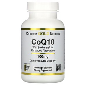 Califonia Gold CoQ10 with Biopeine 캘리포니아 골드 CoQ10 USP 바이오페린첨가 100mg 베지캡슐 150개입, 1개, 150정