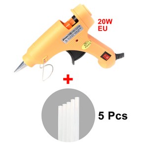 충전글루건 DIY 공예 예술용 핫멜트 글루건 7mm 접착제 스틱이 있는 미니 산업용 건 열 온도 전기 수리 도구 20W, 1개