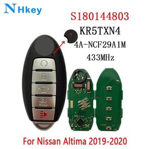 닛산 알티마 원격 스마트 키리스 자동차 키 NHkey KR5TXN4 2019-2020 S180144803 433MHz NCF29A1M 4A, 한개옵션2, 한개옵션1, 한개옵션0