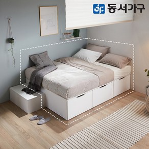 동서가구 아망 퀸 멀티 활용 수납 벙커침대 (매트제외) DF642317, 화이트