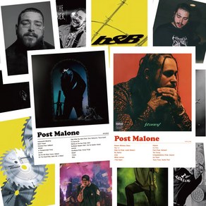 포스트말론 힙합 인테리어포스터 사진액자 Post Malone 포스터액자, 04, A4 사이즈, 포스터 + 블랙 액자 결합