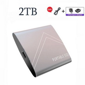 USB 외장하드 HDD 노트북용 외장 솔리드 스테이트 드라이브 저장 장치 하드 컴퓨터 휴대용 3.1 SSD 모바일 디스크 4TB 2TB 1TB, 23 Silve 2TB, 한개옵션1