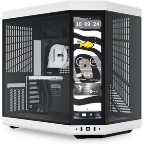 HYTE Y70 터치 인피니트 듀얼 챔버 ATX 미드 타워 모던 에스테틱 케이스 통합형 2.5K LCD 터치스크린 Panda