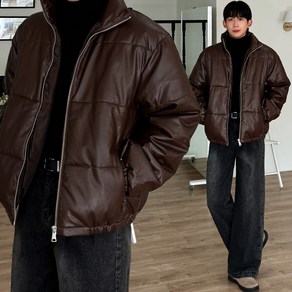 [3컬러]카이 남자 굿 빵빵 레더 패딩 점퍼 잠바
