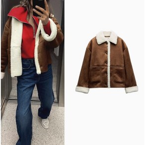 ZARA 자라 패치 포켓 페이스드 무스탕