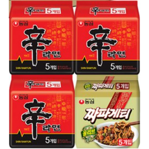 농심 신라면 15p + 짜파게티 5p