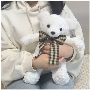 ART러브체크베어 국산애착곰모음/크리스마스선물, 40cm, 화이트(Wite), 1개