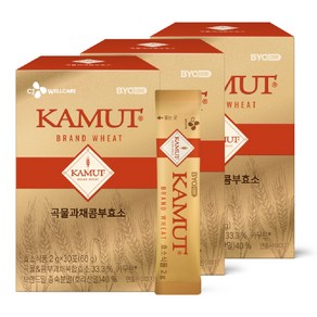 CJ 바이오코어 카무트 곡물콤부효소 카무트효소 저분자효소, 60g, 3개