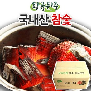 [황금뒤주] 국내산 흑탄 바베큐 구이용 참숯(2kg 4kg 10kg), 10kg, 1개