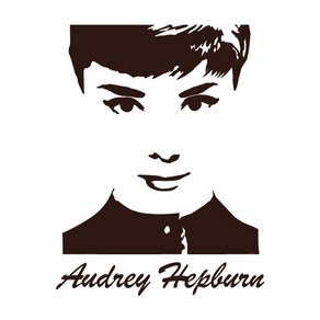 오피스왕국 AUDREY 오드리햅번 그래픽 스티커, 코코아브라운