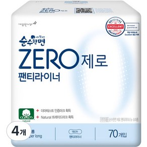 순수한면 위생용품 제로 슈퍼롱 팬티라이너 70P 4개