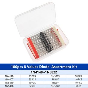 정류기 다이오드 쇼트키 다이오드 키트 고속 스위칭 1N4007 1N4148 1N5408 1N5819 1N5822 1N4001 1N4004 1N5404 FR107