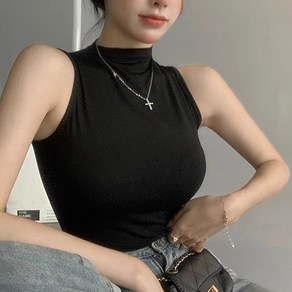 라라홀리 글램 슬림핏 반폴라 민소매 이너 나시티