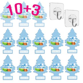 리틀트리 방향제 섬머린넨 10개+3개+방향제걸이2개 총(15개) 차량용 방향제 종이방향제 디퓨져 미국산 옷장 화장실 방향제, 1개