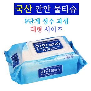 국산 안안 물티슈 캡형 60매 은나노 항균 대형사이즈, 24개, 60매입, 520g