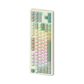 [청이스토어]Riccks RS8 객제화 무선 게이밍 기계식 키보드 87키 블루투스 RGB 4000mAh/8000mAh GASKET구조, 제조사축, 태극축(3모드)-4000mah, 그린
