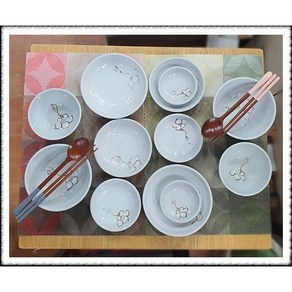 회분청 목련화미니 반상기(12pcs), 1개