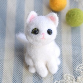 아트조이 DIY 고양이 양모펠트 키링 키트 터키시앙고라