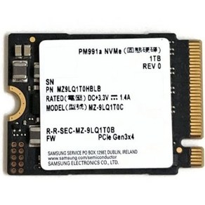 SAMSUNG 1TB SSD M.2 2230 30mm PM991a NVMe PCIe Gen3 x4 MZ9LQ1T0표면 프로 스팀 데크용 HBLB 솔리드 스테이트 드라이브 Del