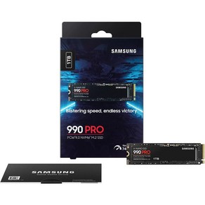 삼성 SSD 1TB 990po NVMe 업그레이드 노트북 데스크탑 스펙업 (정품) 1TB 2TB, 1개 (1TB), MZ-V9P1T0B/AM